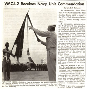 VMCJ-2 Receives Navy Unit Commendation