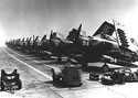 VC-35 Skyraiders (AD-4N and AD-4NL) on the "line" at NAS North Island circa 1951/52. Note Radar and Searchlite/ECM on port & stbd inboard hard points.